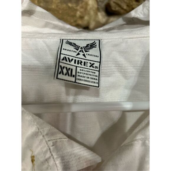 Avirex XXL White Embellished Long Sleeve Shirt - Picture 3 of 4